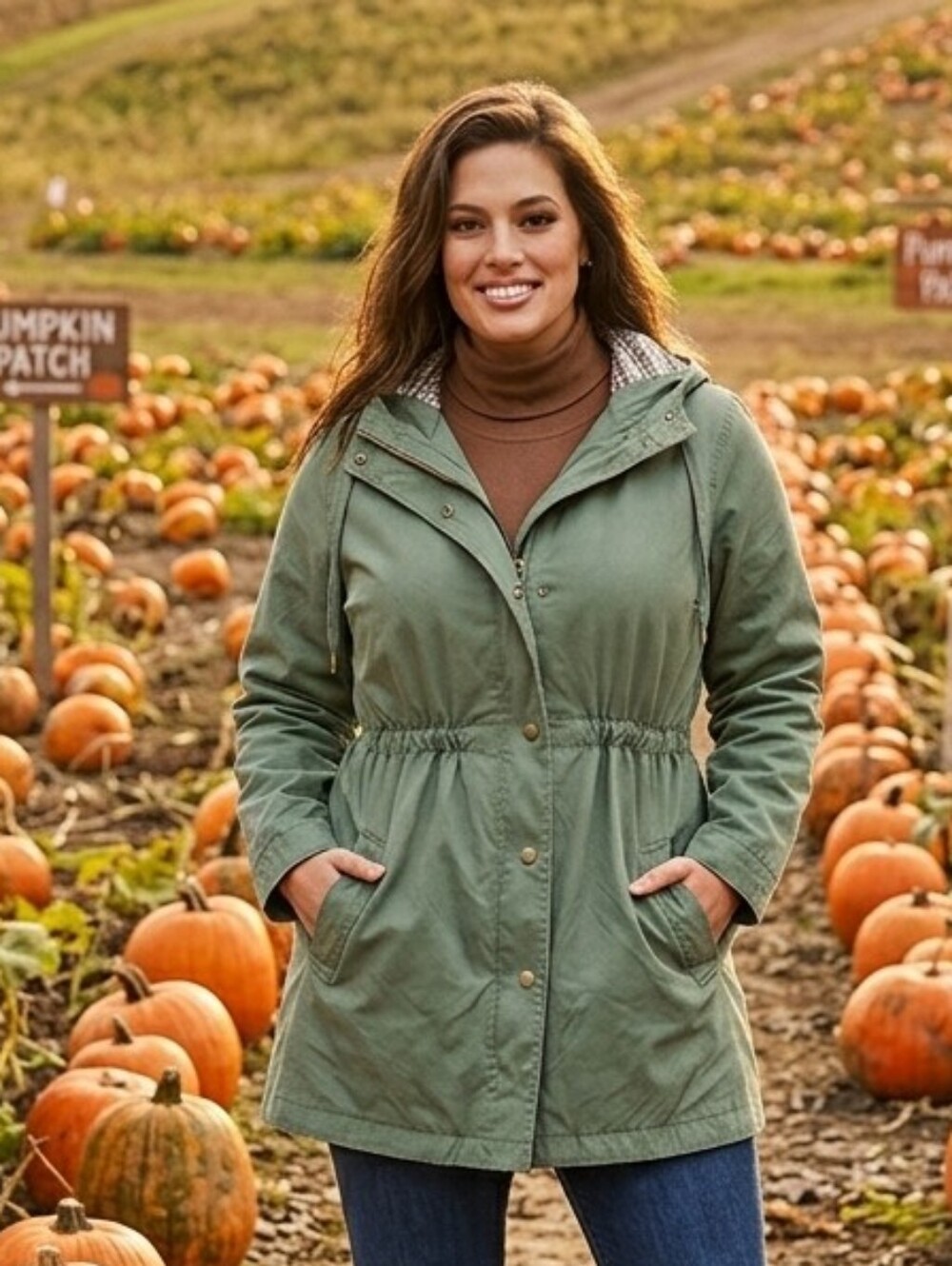 Olive Green Utility Jacket with Hood Snaps & Zipper POCKETS Size XL - Picture 15 of 16